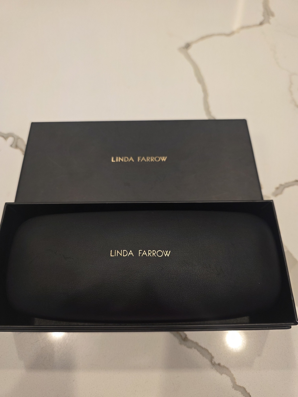NIB Linda Farrow Gold Sunglasses with case